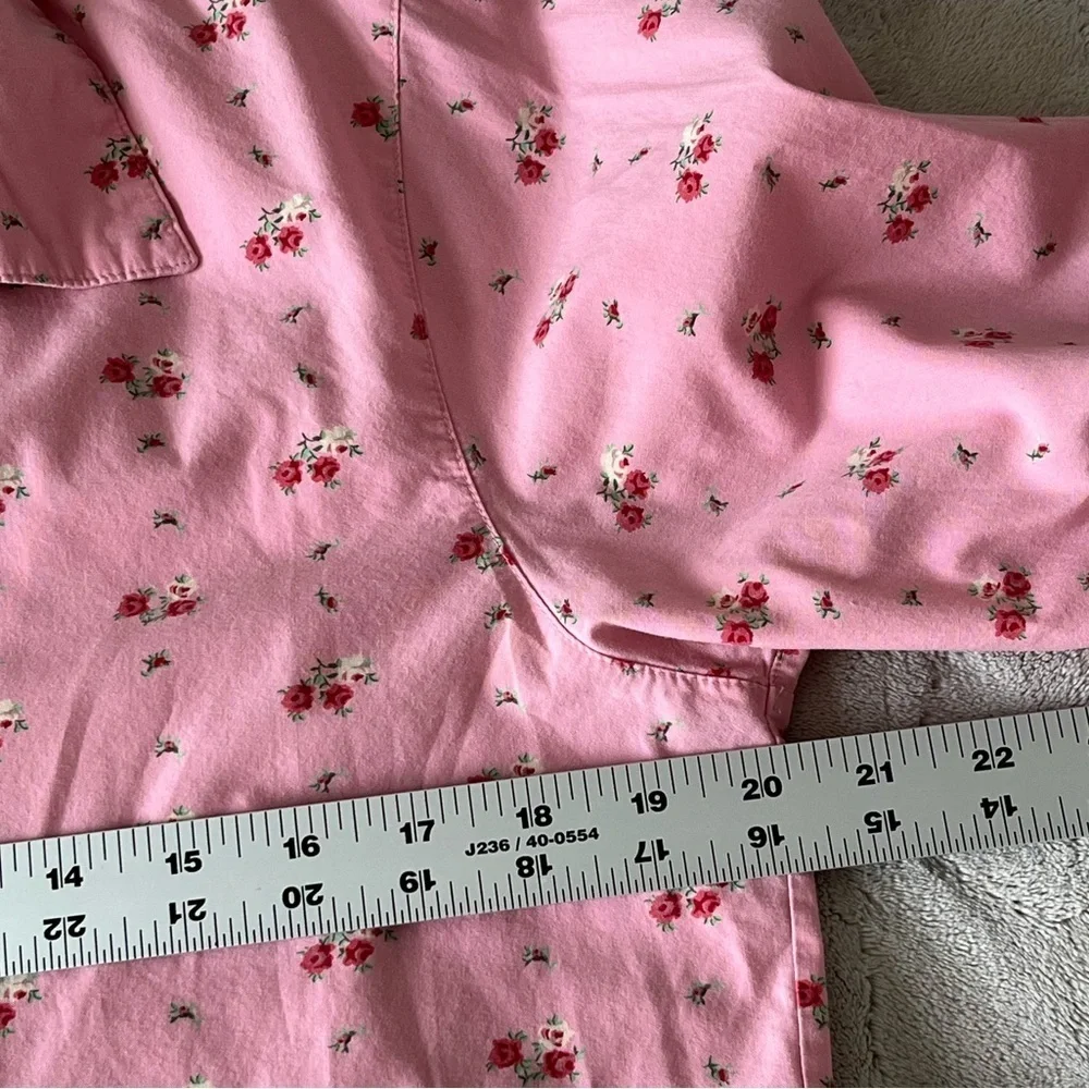 Gap Y2K Pink Floral Button Up Womens Pajama Top Size M Cottagecore Grannycore